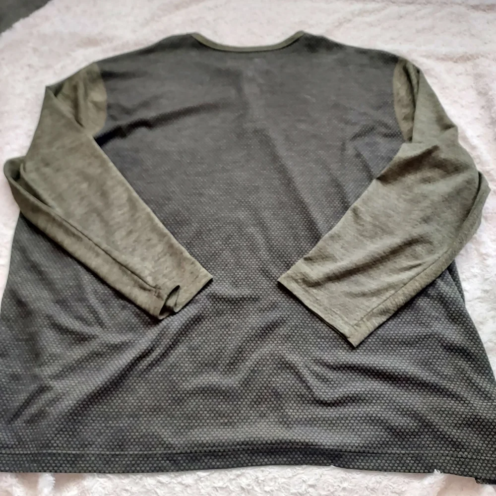 Foundry Supply 4XL Heather Olive Green Long Sleeve Henley Comfy Cool Weather - Picture 4 of 7